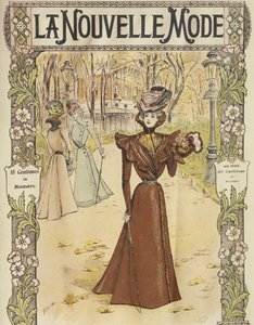 Placa de moda, ilustración de portada de La Nouvelle Mode, 12 de diciembre de 1897 de French School