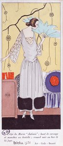 Placa de moda que representa un abanico hecho de plumas, de Art, Gout, Beaute, 1921 de French School