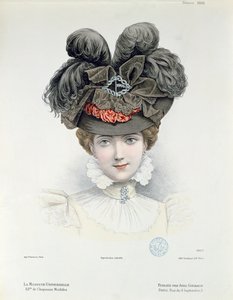 Placa de moda de La Modiste Universelle, febrero de 1898 de French School