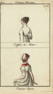 Peinado y sombrero a la moda, París