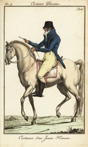 Joven a la moda o Incroyable a caballo de French School