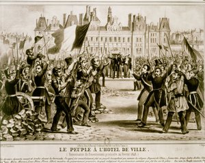 Revolución de febrero de 1848 (litografía) de French School