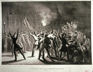 Revolución de febrero de 1848 (litografía) de French School