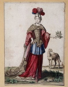 Traje de ballet femenino - grabado de French School