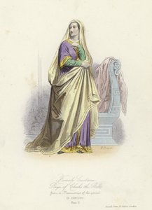Traje femenino del reinado de Carlos el Calvo, Rey de los Francos Occidentales de French School
