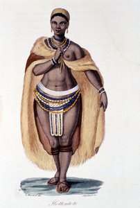 Femme Hottentote (Venus Hottentote) en traje tradicional - en "Bibliotheque universelle des voyages" de Albert Montémont, ed. Armand Aubrée
