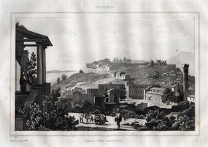 Fiesole - Toscana. Grabado de "Picturesque Italy" por M. de Norvins, Ch. Nodier 1834-1836. de French School