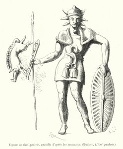 Figura de jefe galo, ampliada según las monedas de French School
