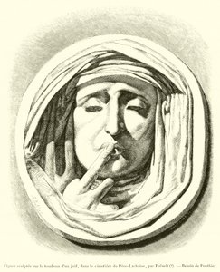 Figura esculpida en la tumba de un judío, en el cementerio de Père-Lachaise