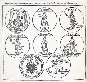 Figuras de los 7 planetas para grabar en los Talismánes de Paracelso de French School