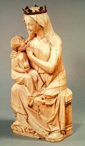 Figurilla de la Virgen amamantando al niño Cristo, de Lisieux de French School