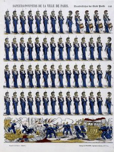 Bomberos de la ciudad de París - Imagen de Epinal, circa 1852