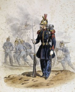 Bomberos alrededor de 1860 de French School