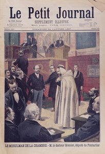 Primer Diputado Musulmán en la Asamblea Francesa, Dr. Philippe Grenier, ilustración de portada de Le Petit Journal, 24 de enero de 1897 de French School