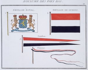 Banderas del Reino de los Países Bajos, de un libro francés de banderas, c.1819 de French School