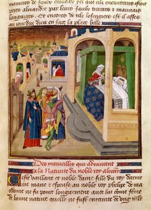 Las maravillas que ocurrieron en el nacimiento de Alejandro Magno (356-323 a.C.) ilustración de un libro por Jean Wauquelin, de la Histoire du Grand Alexandre 1460