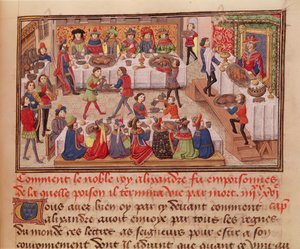 Fol.298r Cómo fue envenenado el Noble Rey Alejandro, ilustración de un libro por Jean Wauquelin, de la Historia del Gran Alejandro 1460 de French School