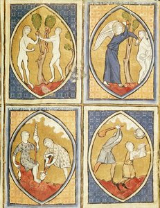 Fol.93r La historia de Adán y Eva, de Image du Monde de French School