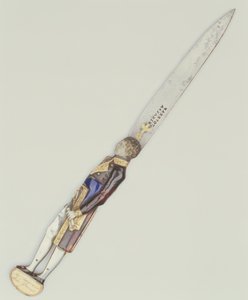 Cuchillo plegable (acero con decoración de esmalte) de French School