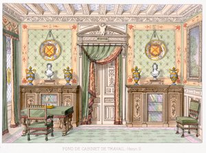 Fonde de cabinet de travail en el estilo de Enrique II de Le Garde-Meuble de French School