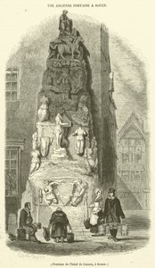 Fuente del Hotel de Lisieux, Ruán (grabado)