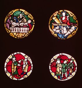 Cuatro vidrieras que representan escenas de la Vida de Cristo, de la Capilla del Rosario de French School