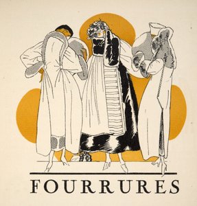 Pieles de la Gazette de Bon Ton, pub. 1920 (estarcido) de French School