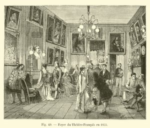 Foyer del Teatro Francés en 1855 de French School