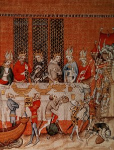 Escena de banquete, de las Grandes Crónicas de Francia, 1375-79 de French School