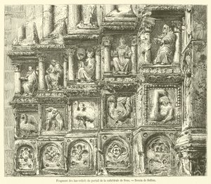 Fragmento de los bajorrelieves del portal de la catedral de Sens de French School