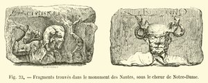 Fragmentos encontrados en el monumento de los Nautas, bajo el coro de Notre-Dame