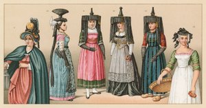 Traje del siglo XIX de Francia de French School