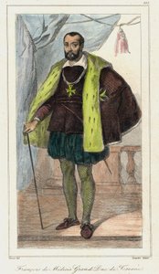 Francesco de Medici, Gran Duque de Toscana (1541 - 1587), padre de María de Medici. Grabado del siglo XIX