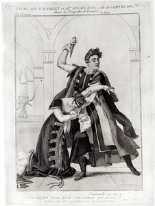 Francois-Joseph Talma (1763-1826) como Hamlet y Mademoiselle Duchenois como Gertrude, en 