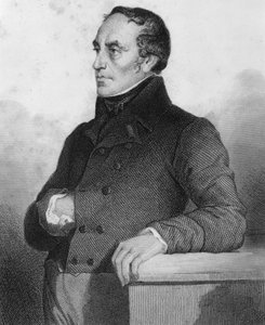 François Guizot (1787 - 1874), político e historiador francés - grabado en “Histoire de la vie politique et privée de Louis Philippe” de French School