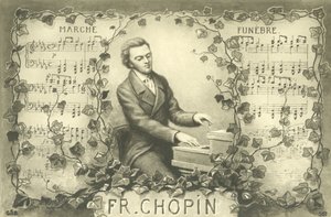 Frederic Chopin y su Marcha Fúnebre (litografía)
