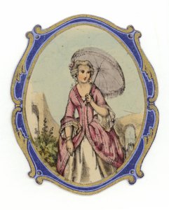 Dama Francesa con Parasol de French School