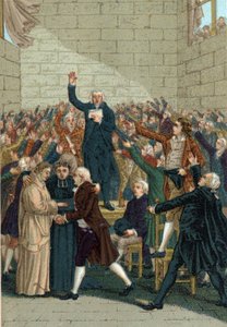 Revolución Francesa (1789-1799). El Juramento del Juego de Pelota en Versalles el 20 de junio de 1789 en medio de Jean Sylvain Bailly (1736-1793) de French School