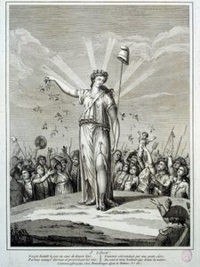 Revolución Francesa: "O liberte" Hommage à la Liberte. Grabado del siglo XVIII París, Museo Carnavalet