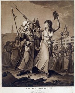 Revolución Francesa: "poissardes parisinas" Estampa alrededor de 1789 París, Museo Carnavalet de French School