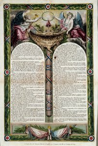 Revolución Francesa: cartel de la declaración de los derechos humanos