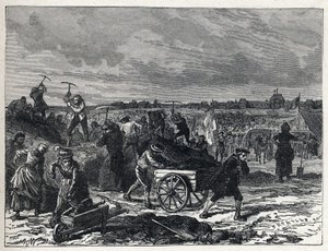 Revolución Francesa: obras del Campo de Marte (Champs-de-Mars) en París, para preparar la Fiesta de la Federación en 1790