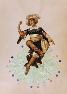 Art-deco francés, tarjeta postal que representa a una mujer joven de French School