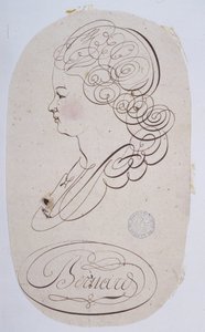 Caligrafía francesa: Retrato de una persona joven ejecutado por Bernard de París alrededor de 1780. de French School