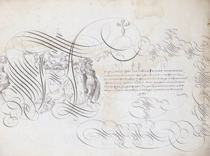 Caligrafía francesa: El jardín de la escritura por Robert Vignon alrededor de 1600. Biblioteca histórica de la ciudad de París de French School