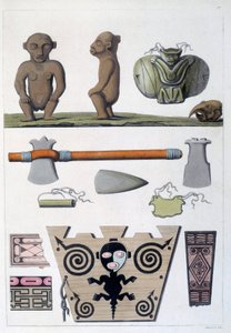 Colonias francesas: objetos de los arawak, los primeros habitantes de Martinica en las Indias Occidentales de French School