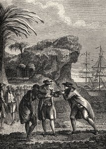 Colonias francesas: venta de esclavos negros de French School