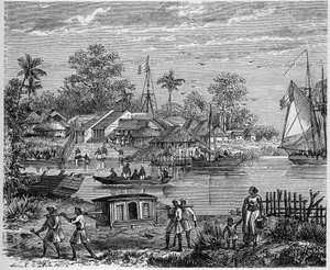 Colonia francesa en India: mostrador de Yanaon, en la desembocadura del Godavery
