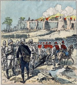 Expedición francesa a Dahomey (actual Benín). El General Dodds formando sus columnas de ataque antes de Abomey de French School