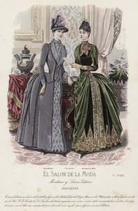Placa de moda francesa, finales del siglo XIX de French School